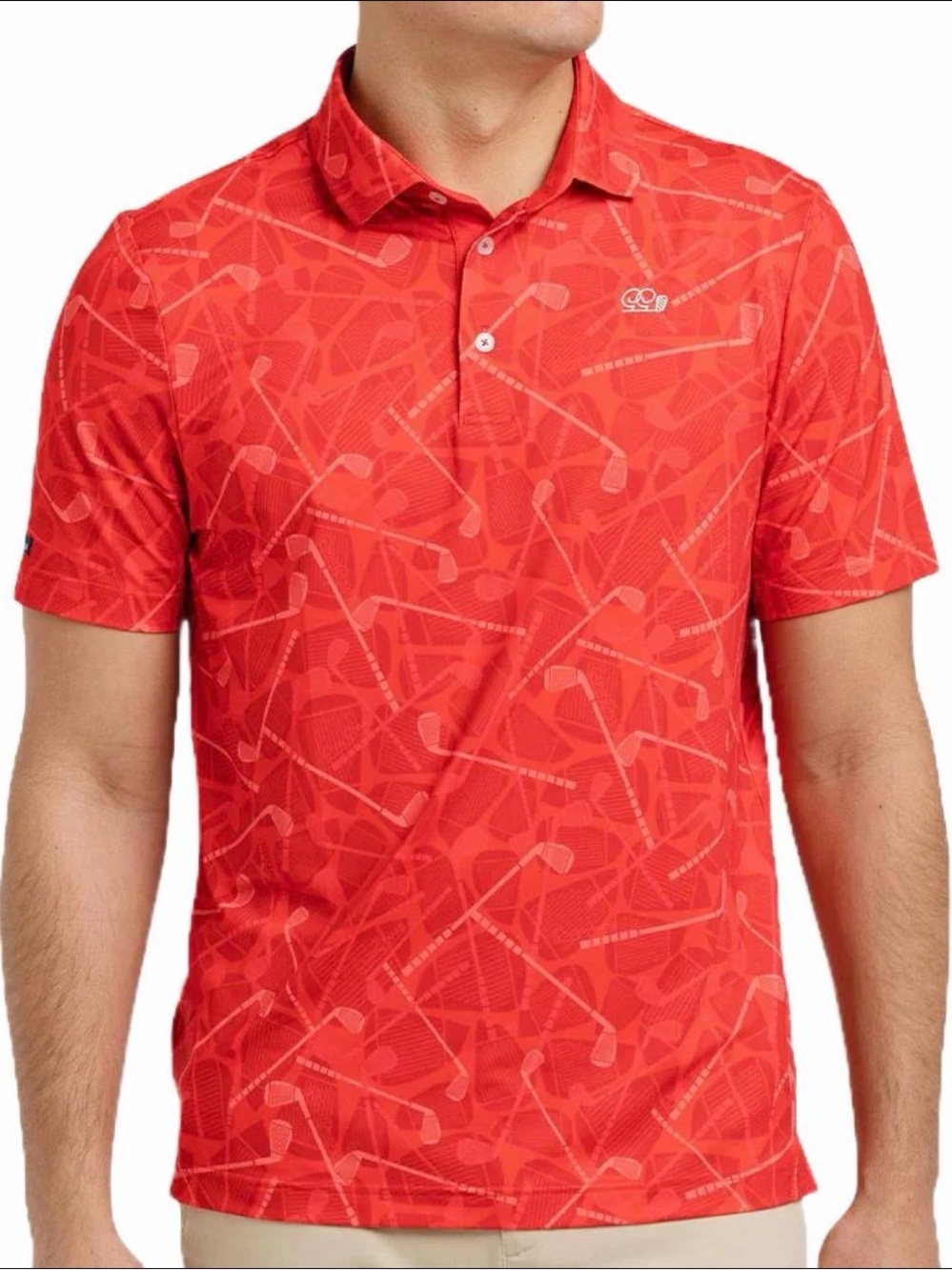 Good Good Golf Men’s size medium red American club performance golf polo